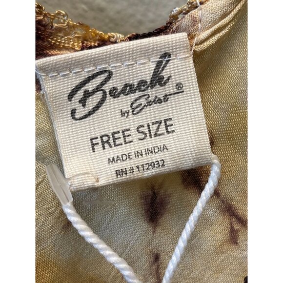 Tie-Dye Womens Free Size Dress Beach By Exist Orange & Brown Floral Embroidery - Picture 2 of 11